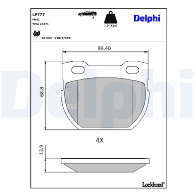 DELPHI LP777 EAN: 5012759898505.