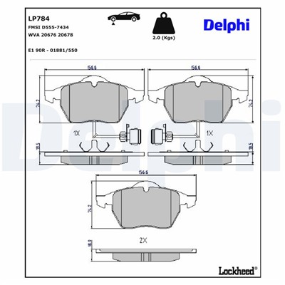 DELPHI LP784 EAN: 5012759306024.