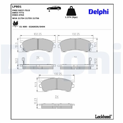 DELPHI LP801 EAN: 5012759307205.