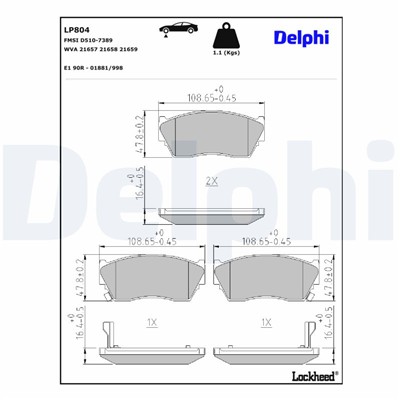 DELPHI LP804 EAN: 5012759817940.