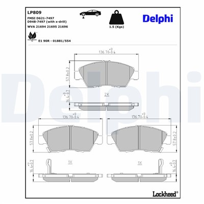 DELPHI LP809 EAN: 5012759897140.