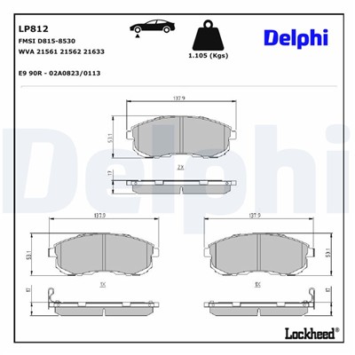 DELPHI LP812 EAN: 5012759306000.