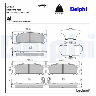 DELPHI LP814 EAN: 5012759307298.