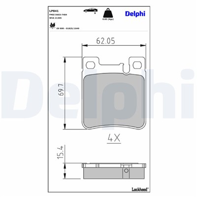 DELPHI LP841 EAN: 5012759306352.