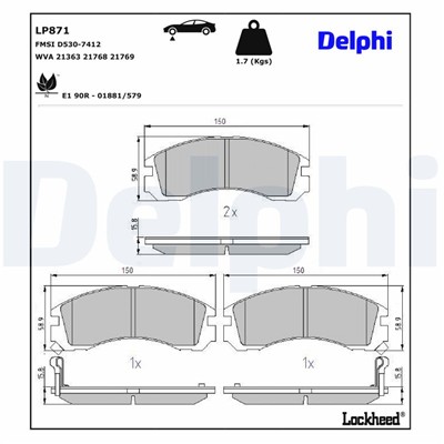 DELPHI LP871 EAN: 5012759910184.