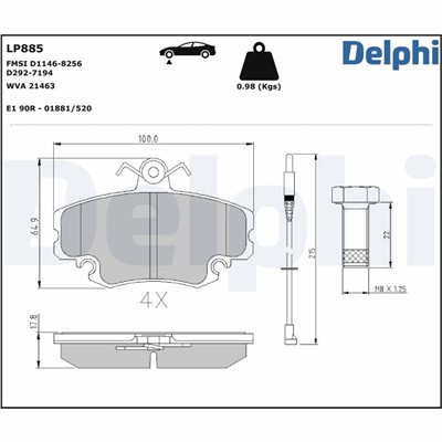 DELPHI LP885 EAN: 5012759913352.