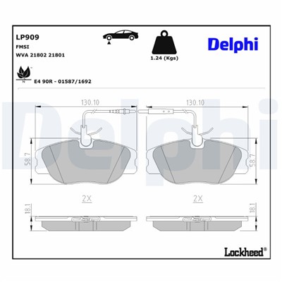 DELPHI LP909 EAN: 5012759908778.