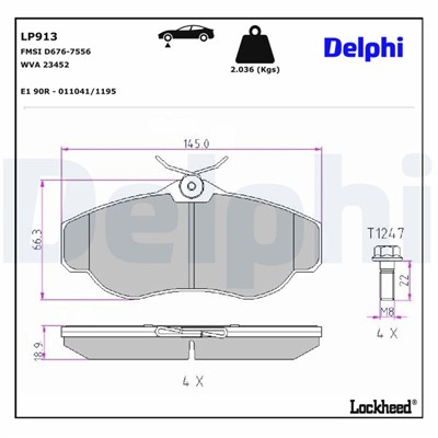 DELPHI LP913 EAN: 5012759961483.