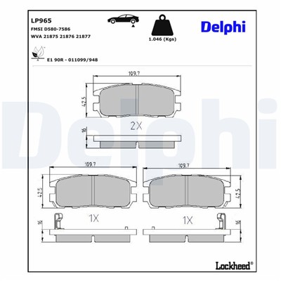 DELPHI LP965 EAN: 5012759916650.