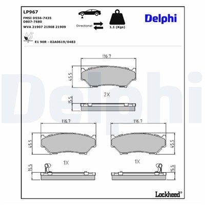 DELPHI LP967 EAN: 5012759916674.