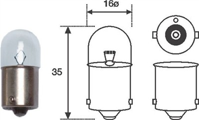 MAGNETI MARELLI 004008100000 Číslo výrobce: R10W 12V. EAN: 8001063279343.