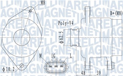 MAGNETI MARELLI 063731517010 Číslo výrobce: MQA1517. EAN: 8050947055023.