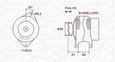 MAGNETI MARELLI 063731643010 Číslo výrobce: MQA1643. EAN: 8001063869780.