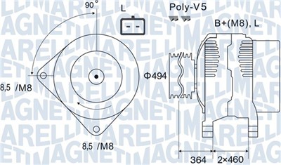 MAGNETI MARELLI 063731645010 Číslo výrobce: MQA1645. EAN: 8001063902838.