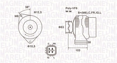 MAGNETI MARELLI 063731727010 Číslo výrobce: MQA1727. EAN: 8001063751573.