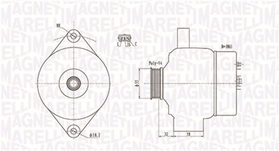 MAGNETI MARELLI 063731803010 Číslo výrobce: MQA1803. EAN: 8001063722900.