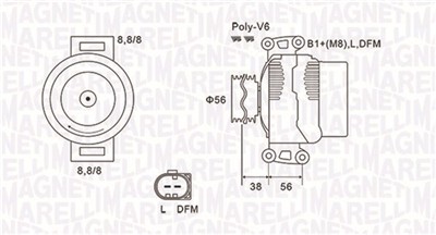 MAGNETI MARELLI 063731811010 Číslo výrobce: MQA1811. EAN: 8001063933429.
