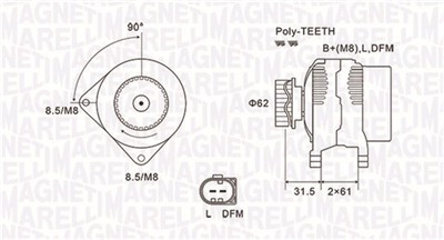 MAGNETI MARELLI 063731820010 Číslo výrobce: MQA1820. EAN: 8001063719559.