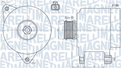 MAGNETI MARELLI 063731906010 Číslo výrobce: MQA1906. EAN: 8050947084009.