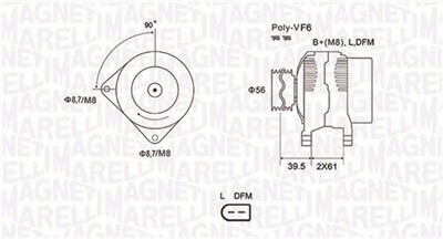 MAGNETI MARELLI 063731912010 Číslo výrobce: MQA1912. EAN: 8001063983578.