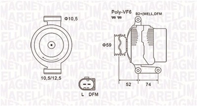 MAGNETI MARELLI 063731928010 Číslo výrobce: MQA1928. EAN: 8001063961965.