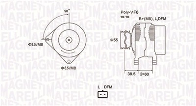 MAGNETI MARELLI 063731933010 Číslo výrobce: MQA1933. EAN: 8001063715810.