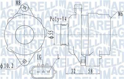 MAGNETI MARELLI 063731943010 Číslo výrobce: MQA1943. EAN: 8050947055313.