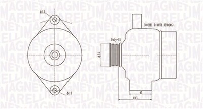 MAGNETI MARELLI 063731952010 Číslo výrobce: MQA1952. EAN: 8001063995144.