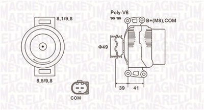 MAGNETI MARELLI 063731953010 Číslo výrobce: MQA1953. EAN: 8001063828183.