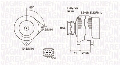 MAGNETI MARELLI 063731960010 Číslo výrobce: MQA1960. EAN: 8001063703954.