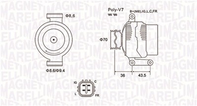 MAGNETI MARELLI 063731980010 Číslo výrobce: MQA1980. EAN: 8001063985985.