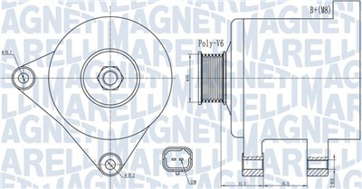 MAGNETI MARELLI 063732015010 Číslo výrobce: MQA2015. EAN: 8050947002690.