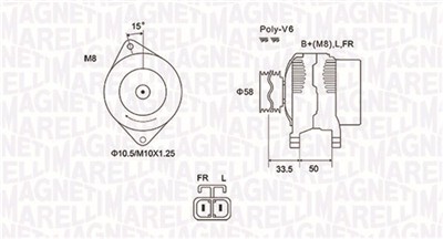 MAGNETI MARELLI 063732020010 Číslo výrobce: MQA2020. EAN: 8001063860121.