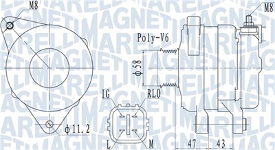 MAGNETI MARELLI 063732097010 Číslo výrobce: MQA2097. EAN: 8050947002881.