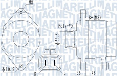 MAGNETI MARELLI 063732128010 Číslo výrobce: MQA2128. EAN: 8050947027563.
