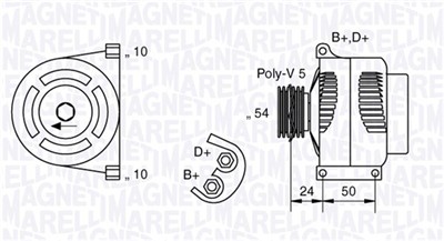 MAGNETI MARELLI 063377027010 Číslo výrobce: MAN7027. EAN: 8001063583396.