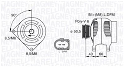 MAGNETI MARELLI 063731542010 Číslo výrobce: MQA1542. EAN: 8001063930251.