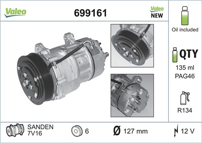 VALEO 699161 Číslo výrobce: SD7V16. EAN: 3276426991612.