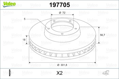 VALEO 197705 Číslo výrobce: D 1434. EAN: 3276421977055.