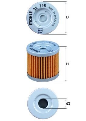 MAHLE ORIGINAL OX 798 Číslo výrobce: 72407342. EAN: 4009026958087.