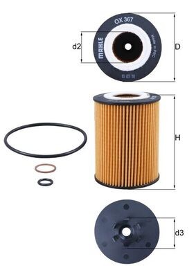 MAHLE ORIGINAL OX 367D Číslo výrobce: 76832802. EAN: 4009026507513.