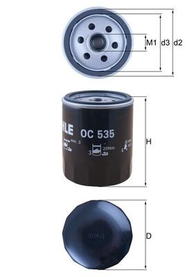 MAHLE ORIGINAL OC 535 Číslo výrobce: 70326719. EAN: 4009026509098.