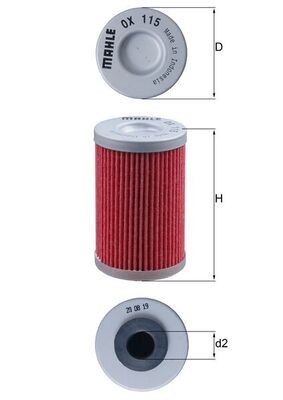 MAHLE ORIGINAL OX 115 Číslo výrobce: 78791220. EAN: 4009026038901.
