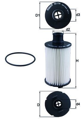 MAHLE ORIGINAL OX 774D Číslo výrobce: 70527266. EAN: 4009026750452.