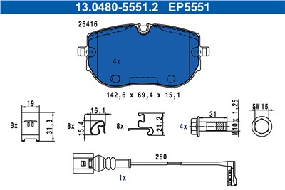 ATE 13.0480-5551.2 Číslo výrobce: EP5551. EAN: 4006633509435.