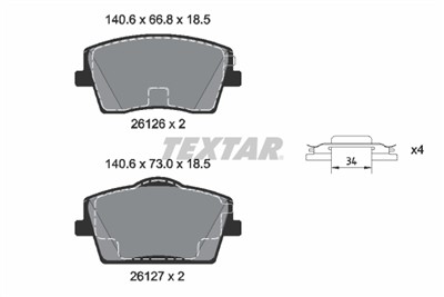 TEXTAR 2612601 Číslo výrobce: 26126. EAN: 4019722535703.