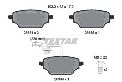 TEXTAR 2665402 Číslo výrobce: 26654. EAN: 4019722611452.