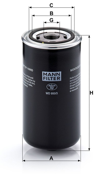MANN-FILTER WD 950/3 EAN: 4011558850708.