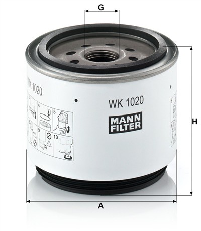 MANN-FILTER WK 1020 X EAN: 4011558949808.
