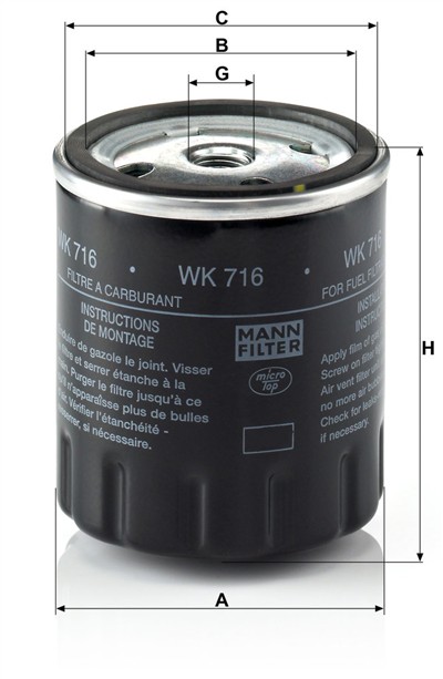 MANN-FILTER WK 716 EAN: 4011558938208.